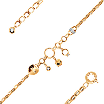 Браслет арт. ПАНДМБ 19-4-6, Золото 585 Без эмали