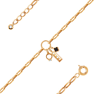 Браслет арт. ПАНДМБ 32-34-61, Золото 585 Без эмали