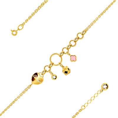 Браслет арт. ПАНДЦБ 20-19-96-Ж, Золото 585 Без эмали