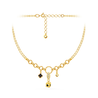 Колье арт. ПАНДЦК 28-19-6-Ж, Золото 585