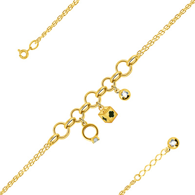 Браслет арт. ПАНДЦБ 6-4-Ж, Золото 585 Без эмали