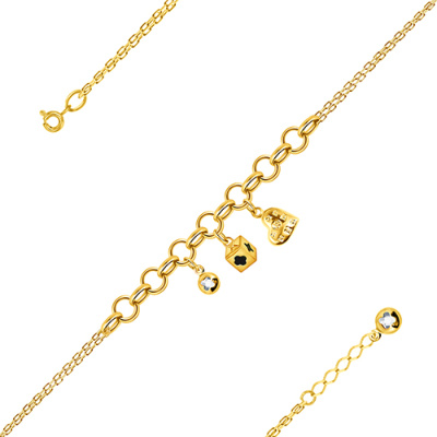 Браслет арт. ПАНДЦБ 3-24-Ж, Золото 585 Без эмали