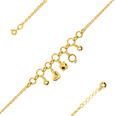 Браслет арт. ПАНДЦБ 2-59-6-Ж, Золото 585 Без эмали