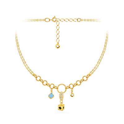 Колье арт. ПАНДЦК 28-19-36-Ж, Золото 585