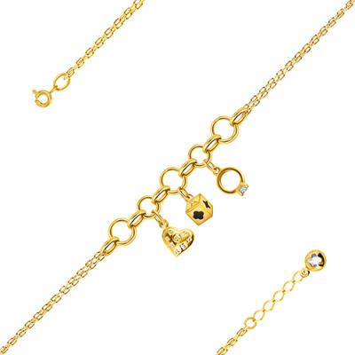 Браслет арт. ПАНДЦБ 6-5-Ж, Золото 585 Без эмали