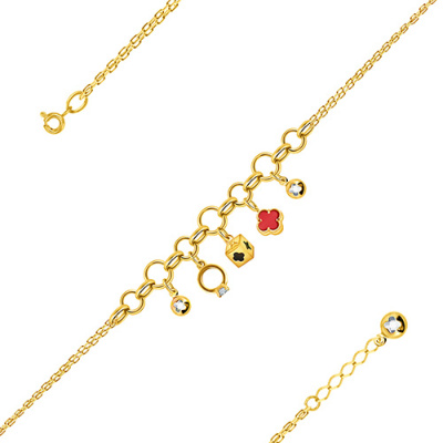 Браслет арт. ПАНДЦБ 2-63-62-Ж, Золото 585 Без эмали