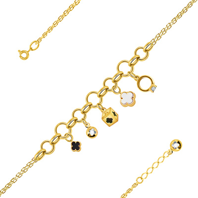 Браслет арт. ПАНДЦБ 2-56-Ж, Золото 585 Без эмали