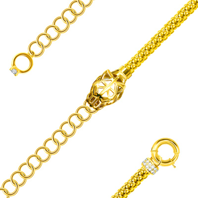 Браслет арт. ТР2ДБ 2-Ж, Золото 585 Без эмали